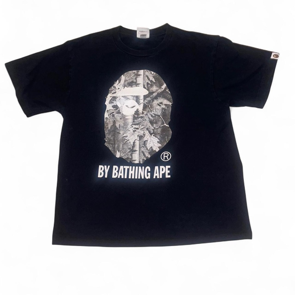 Bape Black Short Sleeve Tee with Metallic Graphic